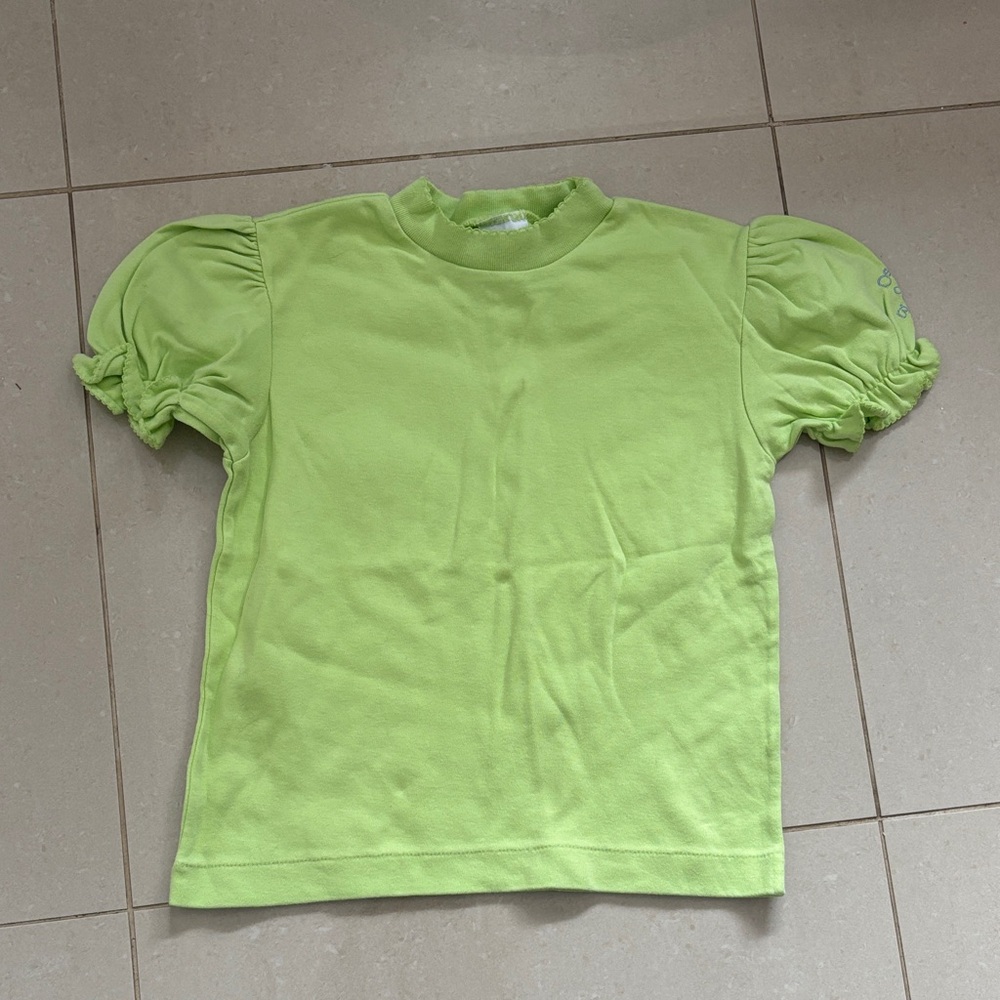 Vintage OshKosh B'gosh Lime Green Puff Sleeve Tee